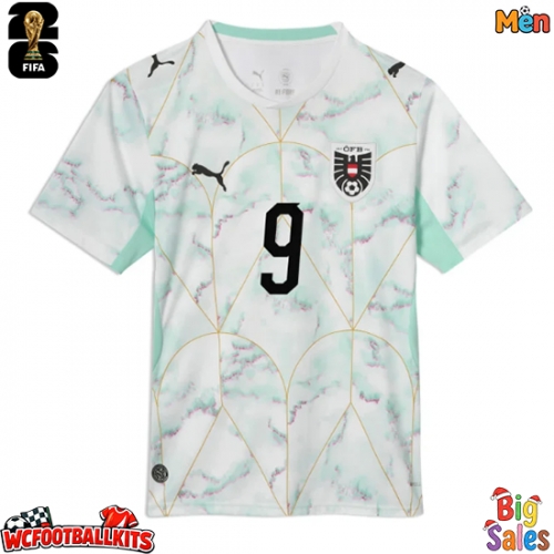 Austria Marcel Sabitzer #9 Replica Away Stadium Shirt World Cup 2026 Short Sleeve